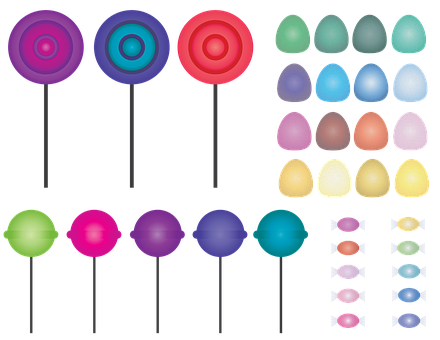 Assorted Candy Vector Illustration PNG with transparent background