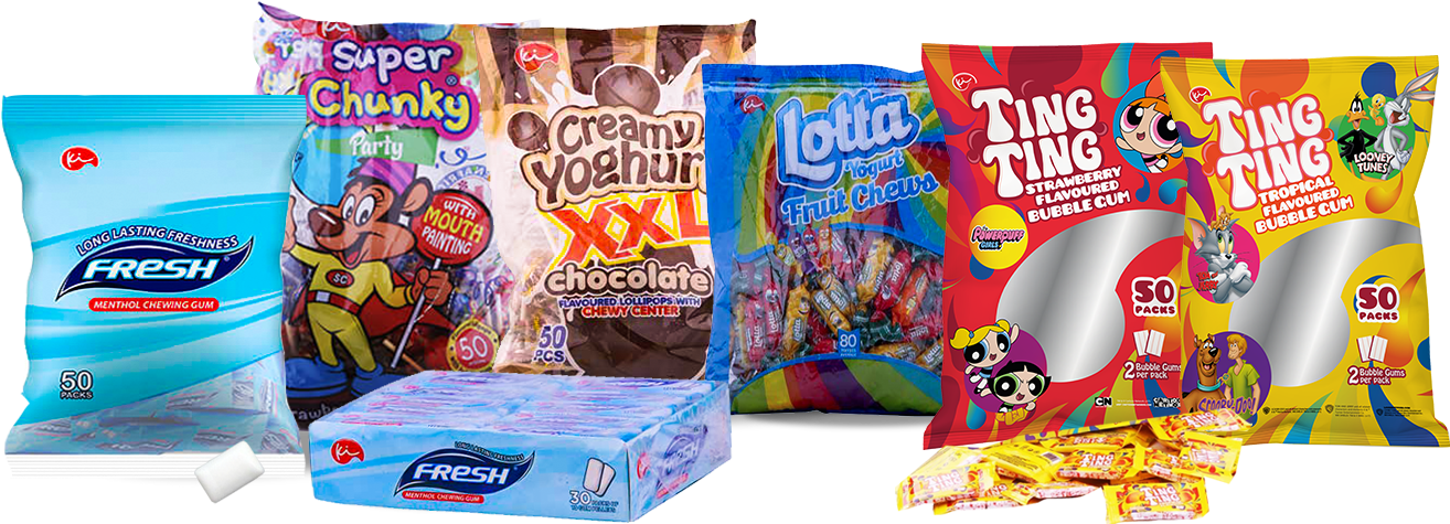 Assorted Candyand Gum Packages