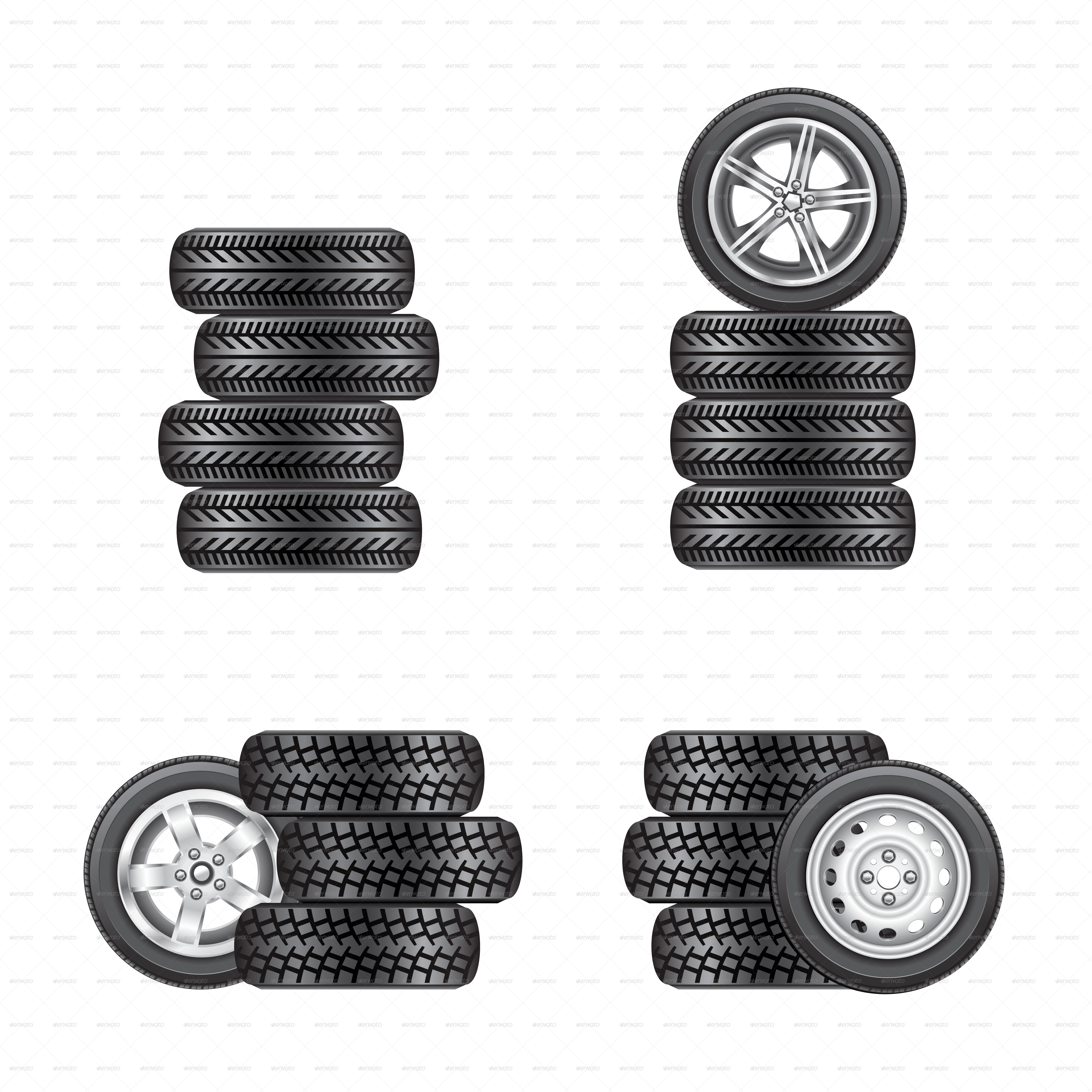 Assorted Car Tiresand Wheels