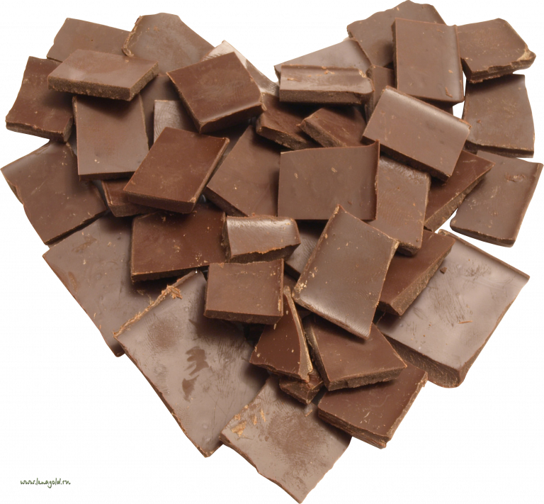 Assorted Chocolate Pieces Heart Shape PNG with transparent background