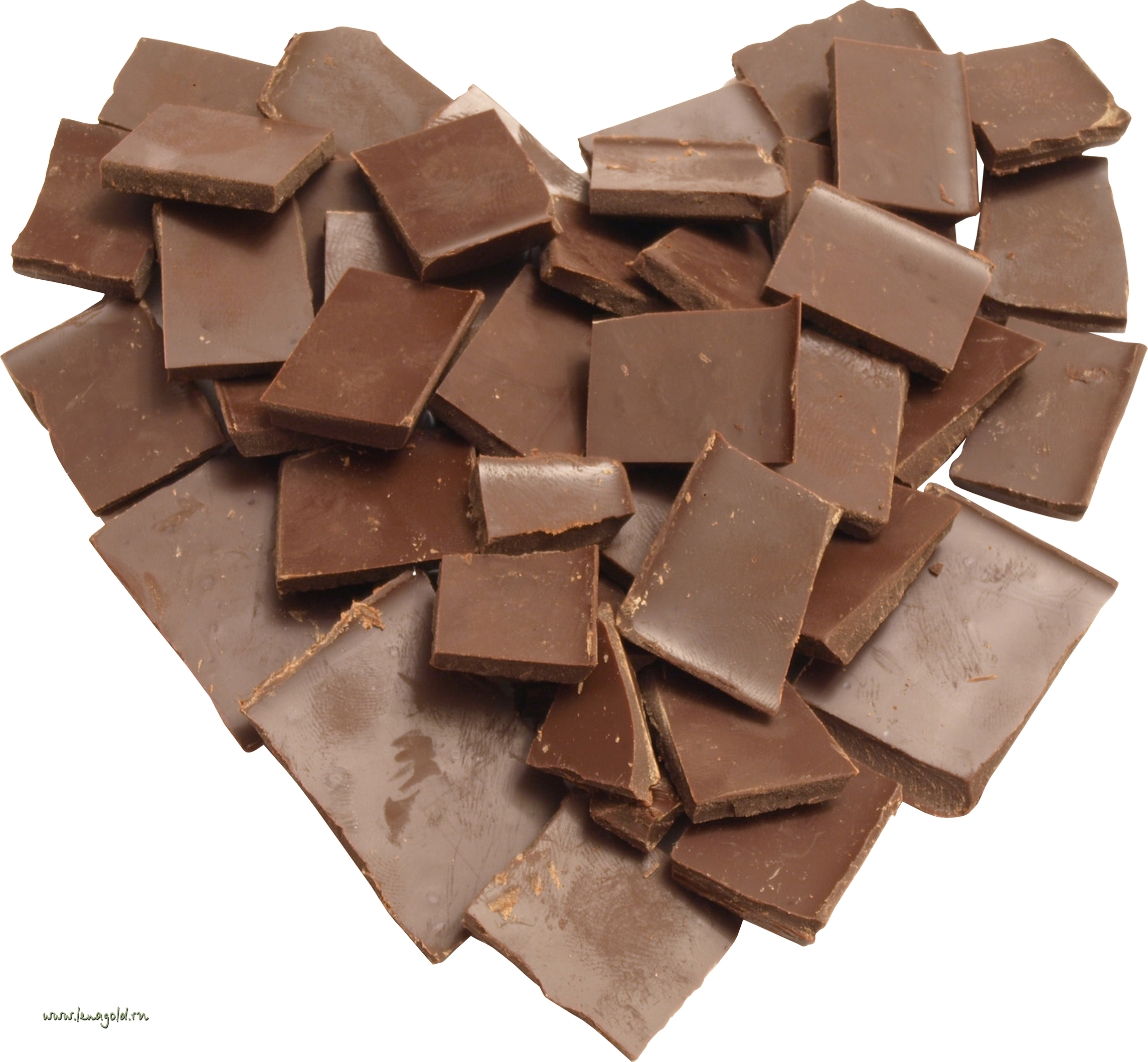 Assorted Chocolate Pieces Heart Shape PNG with transparent background