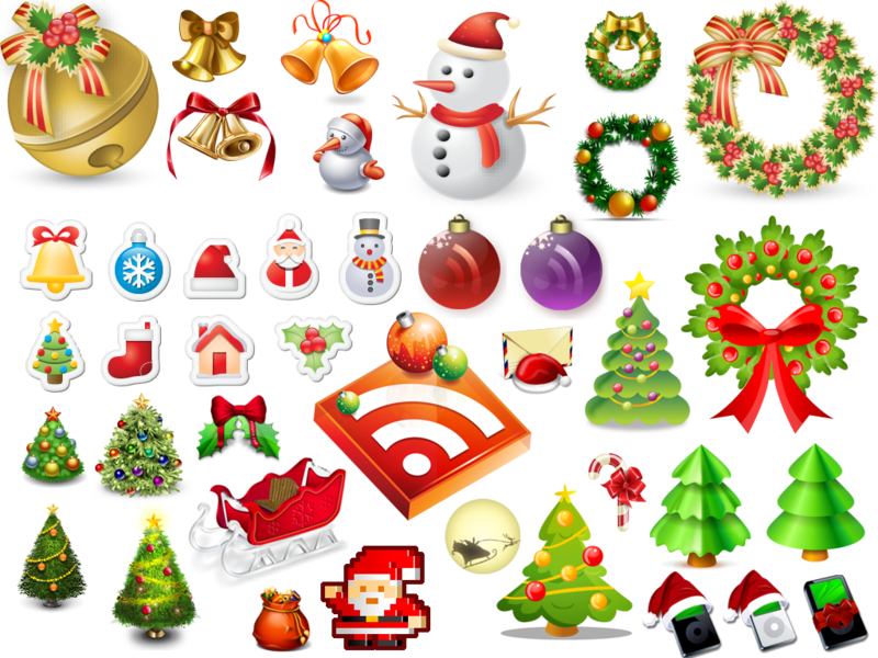 Assorted Christmas Icons Collection PNG with transparent background