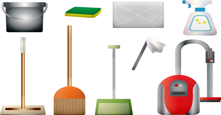 Assorted Cleaning Tools Icons