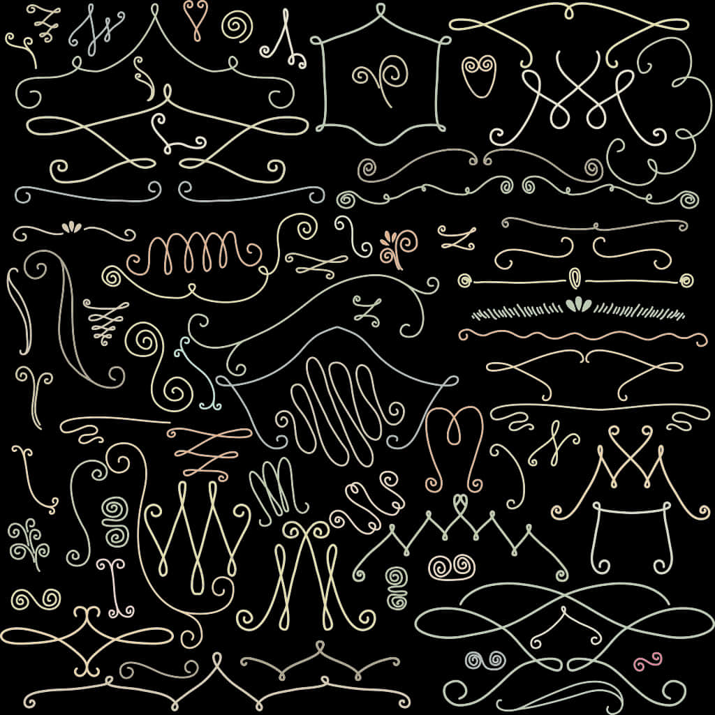 Assorted Decorative Lines Collection PNG image with a transparent background, free high-resolution download