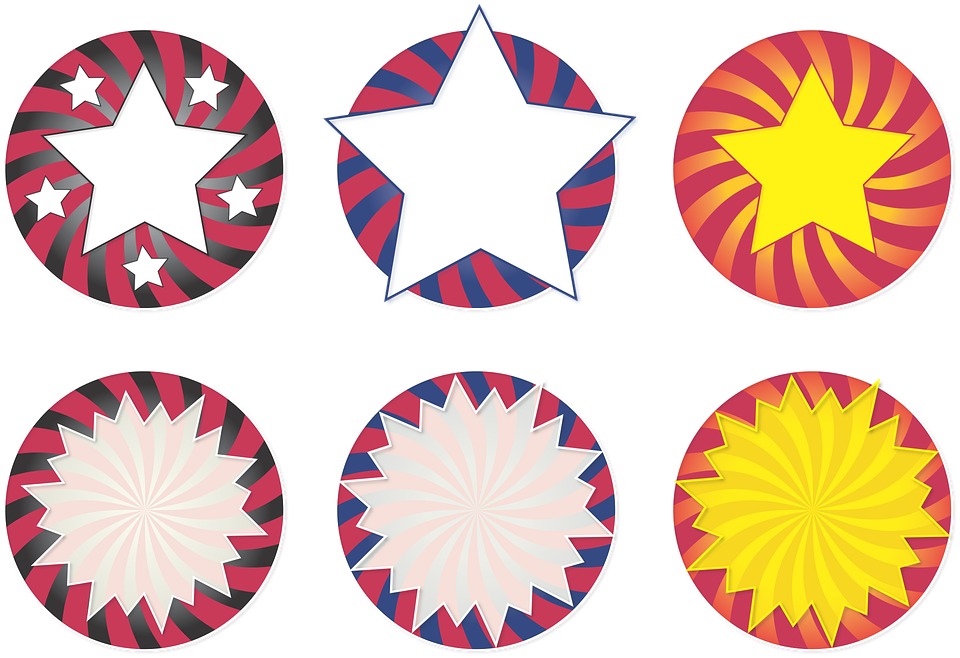 Assorted Decorative Stars Collection PNG with transparent background