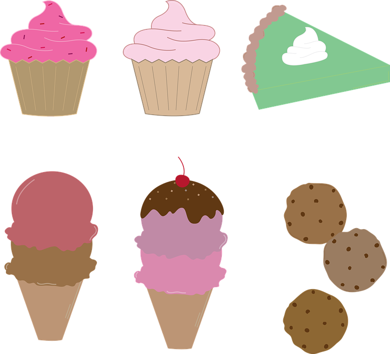 Assorted Desserts Vector Illustration PNG with transparent background