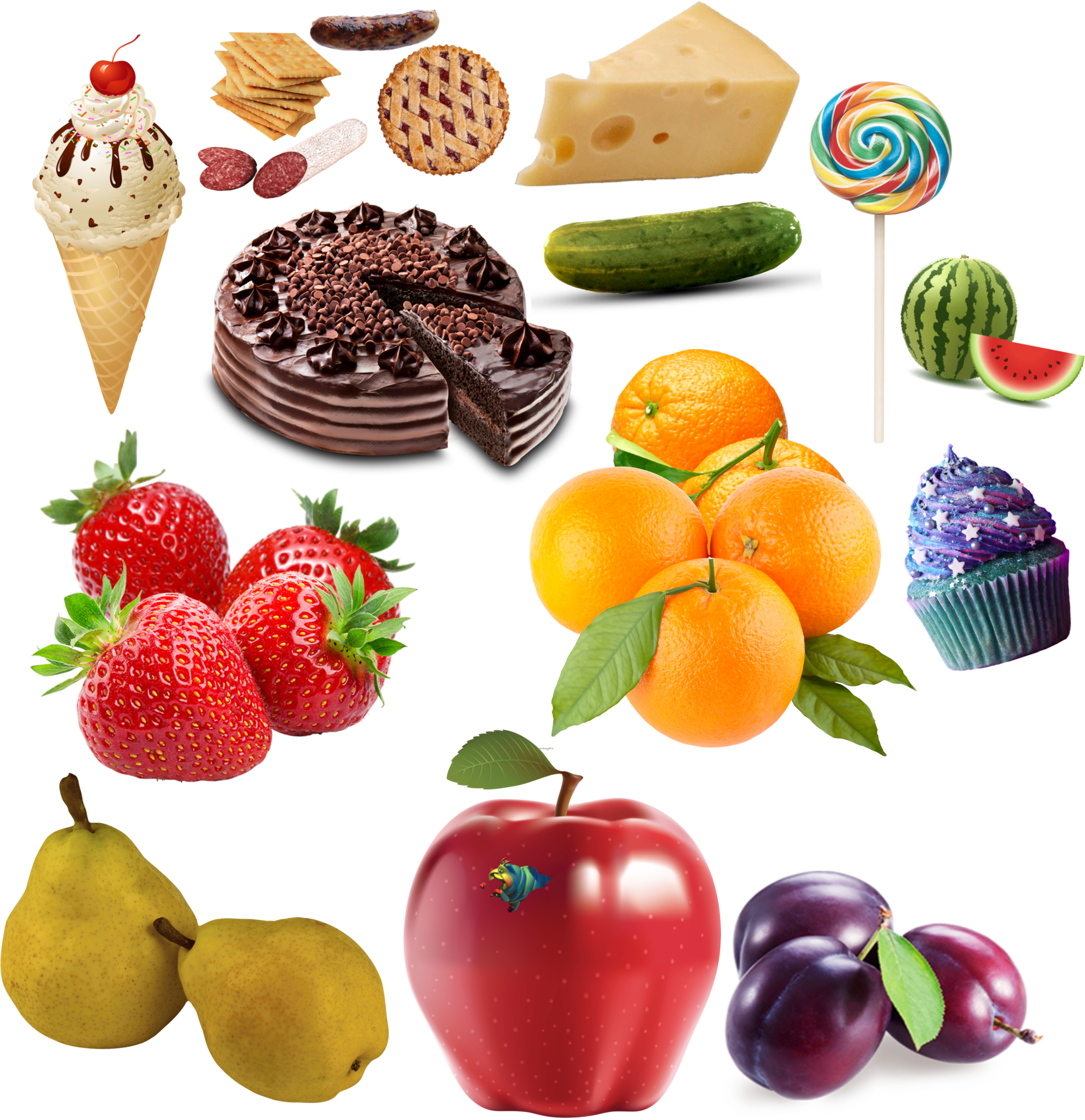 Assorted Dessertsand Fruits Collection