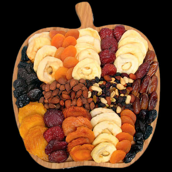 Assorted Dried Fruit Platter PNG with transparent background