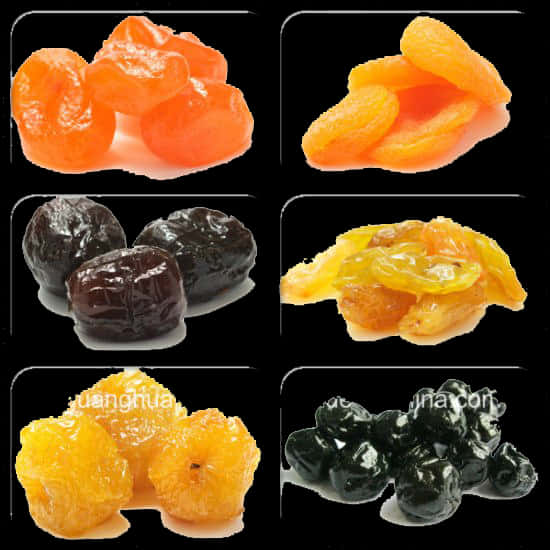 Assorted Dried Fruits Collection PNG with transparent background