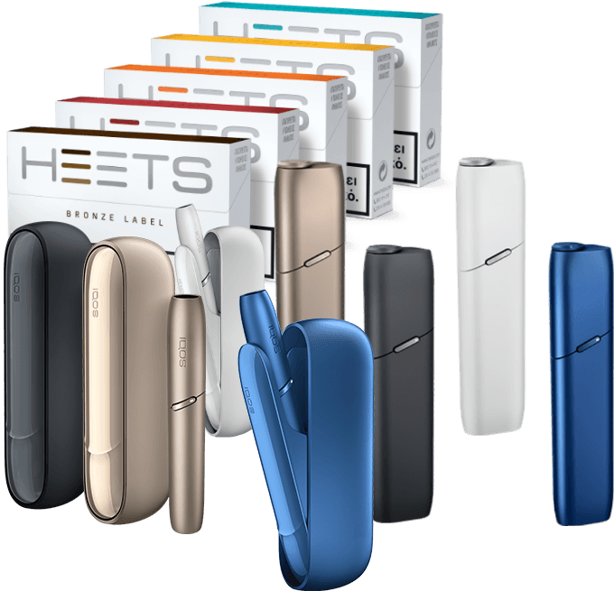 Assorted Electronic Cigarettesand Heatsticks PNG with transparent background