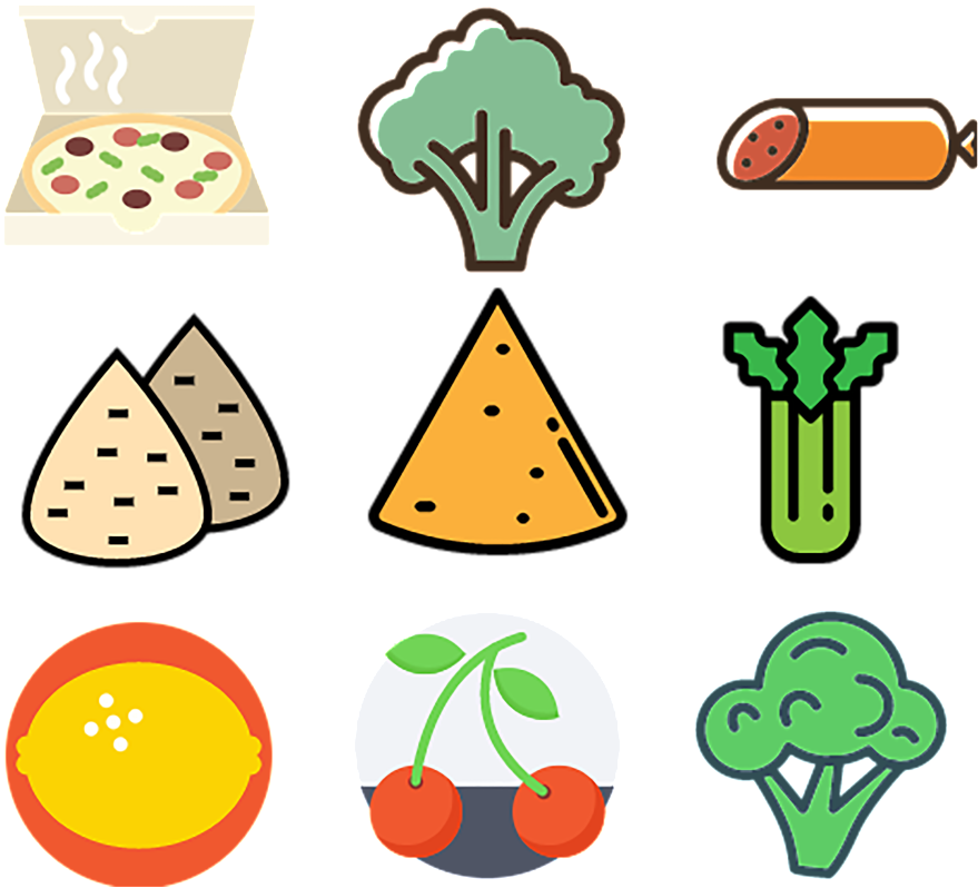 Assorted Food Icons Set