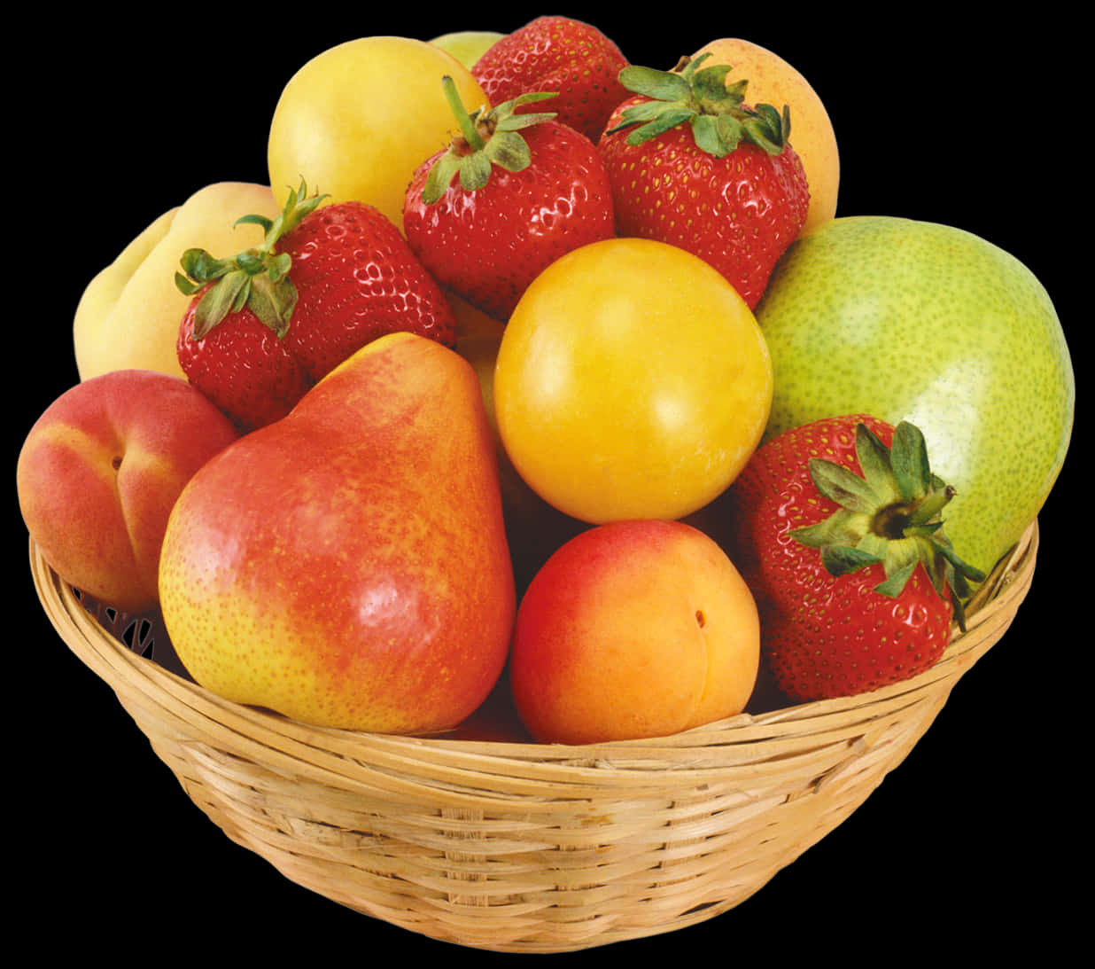 Assorted Fresh Fruit Basket PNG with transparent background