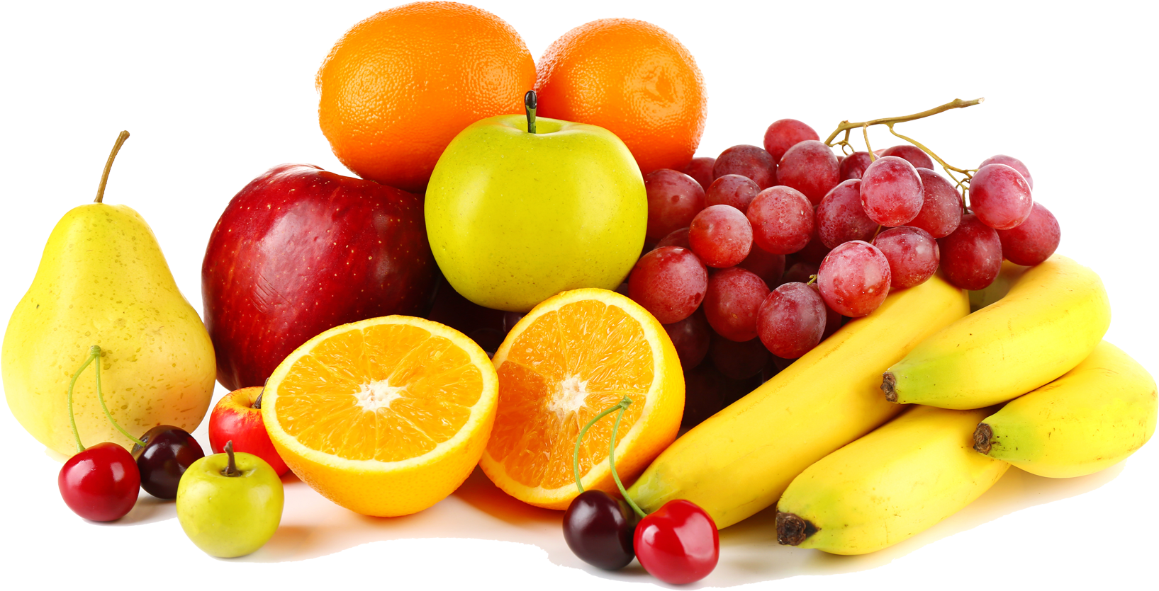 Assorted Fresh Fruits Display PNG with transparent background