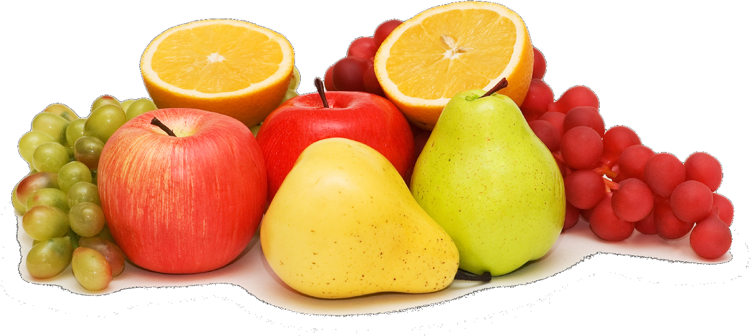 Assorted Fresh Fruits Display PNG with transparent background