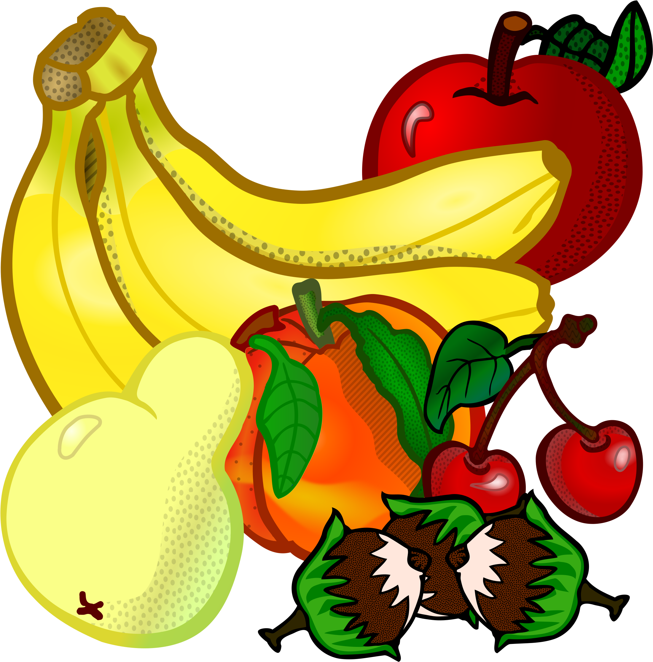 Assorted Fruit Collection Illustration PNG with transparent background