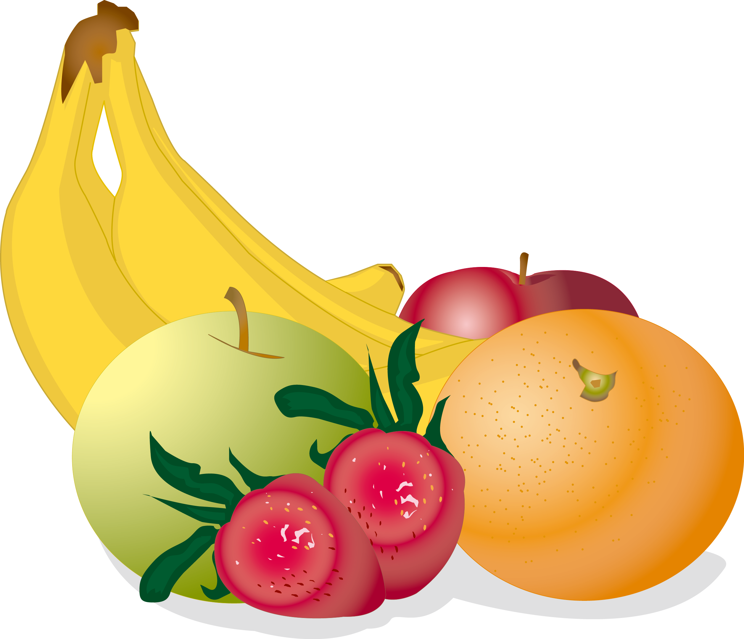Assorted Fruit Selection Illustration PNG with transparent background