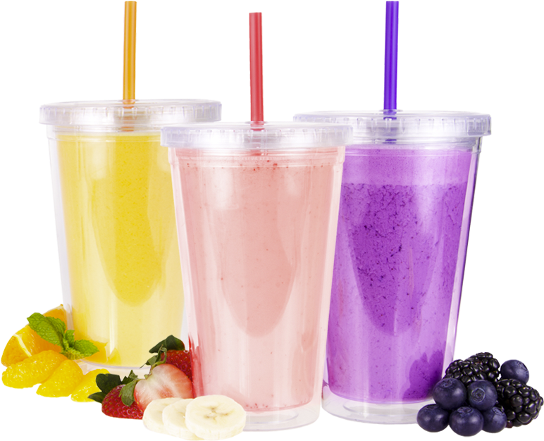 Assorted Fruit Smoothies Transparent