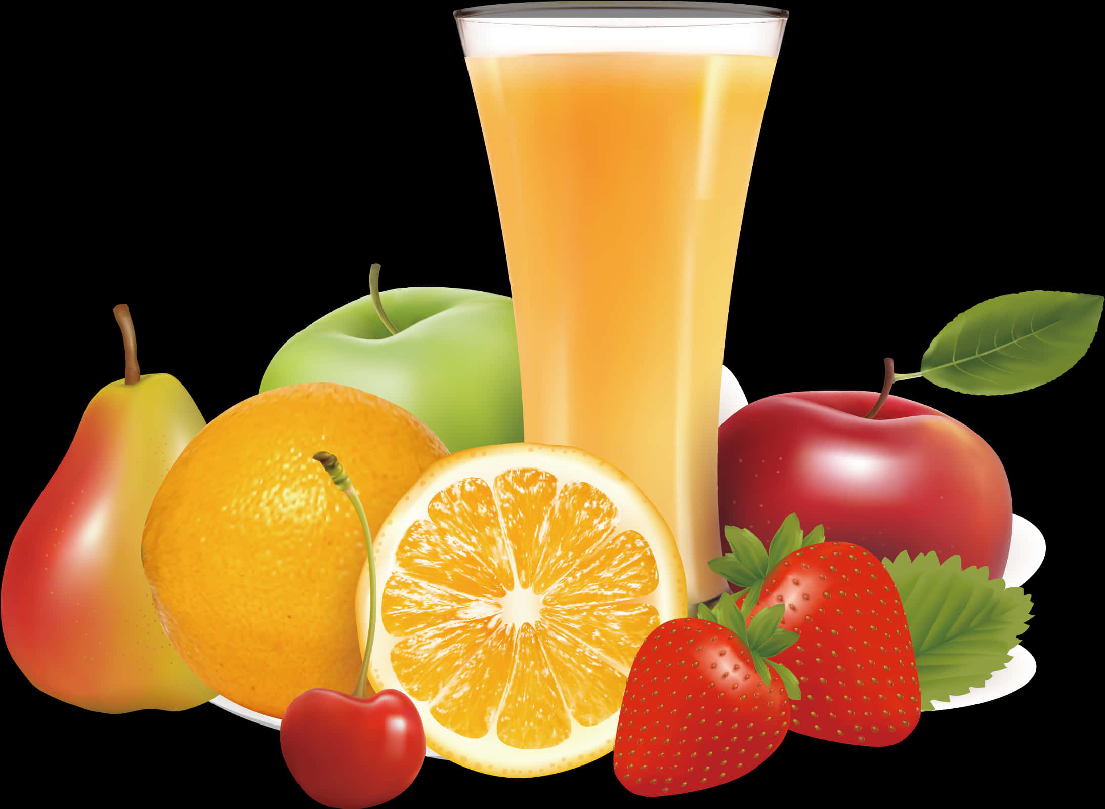 Assorted Fruitand Juice Graphic