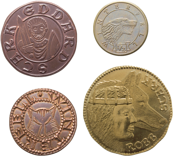 House Stark Set Of Four Coins - Game Of Thrones Coins, HD Png Download PNG with transparent background