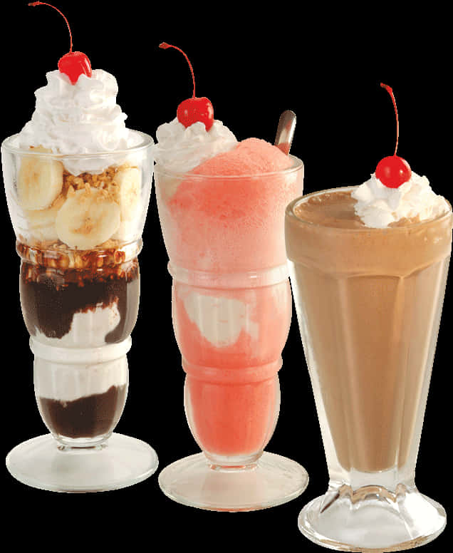 Assorted Ice Cream Sundae Clipart