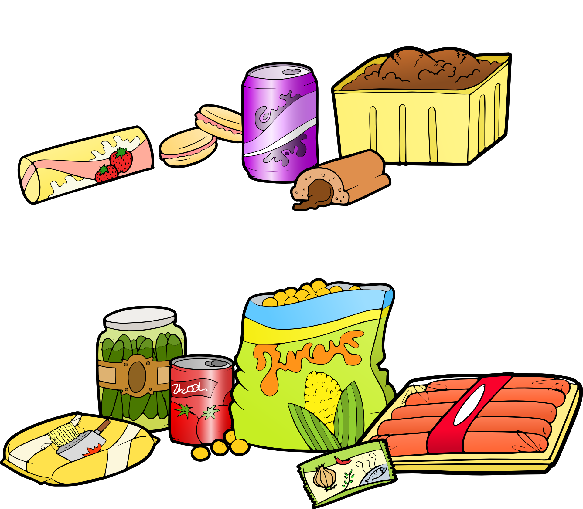 Assorted Junk Food Illustration