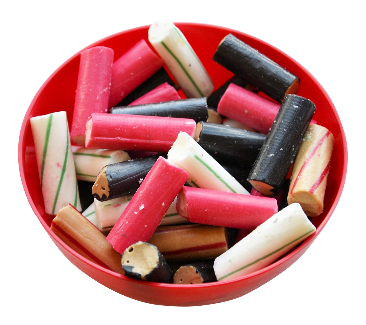 Assorted Licorice Candy Bowl PNG with transparent background