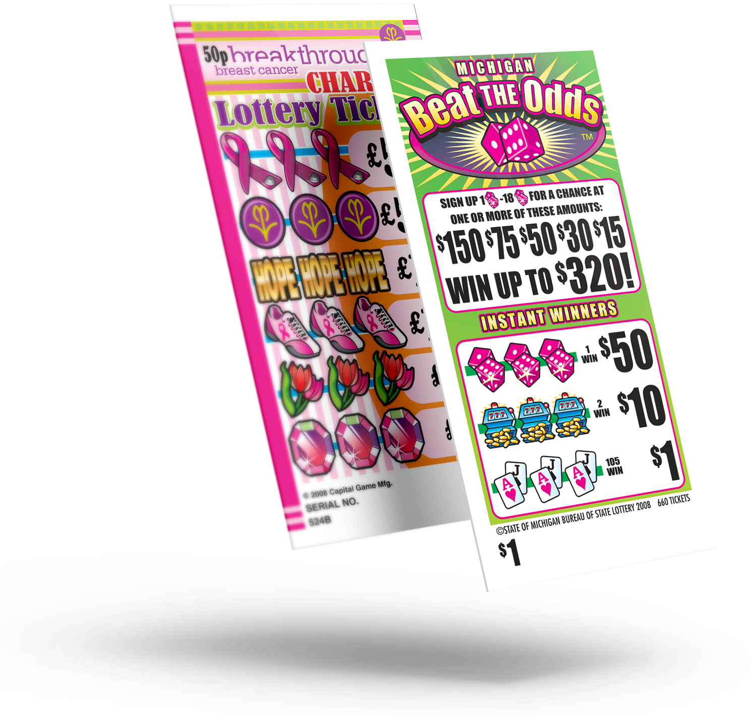 Assorted Lottery Tickets PNG with transparent background