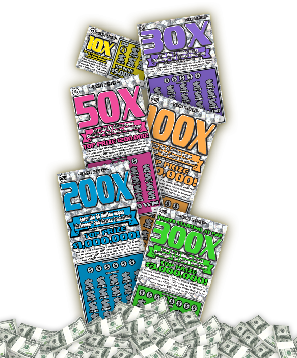 Assorted Lottery Ticketsand Cash PNG with transparent background