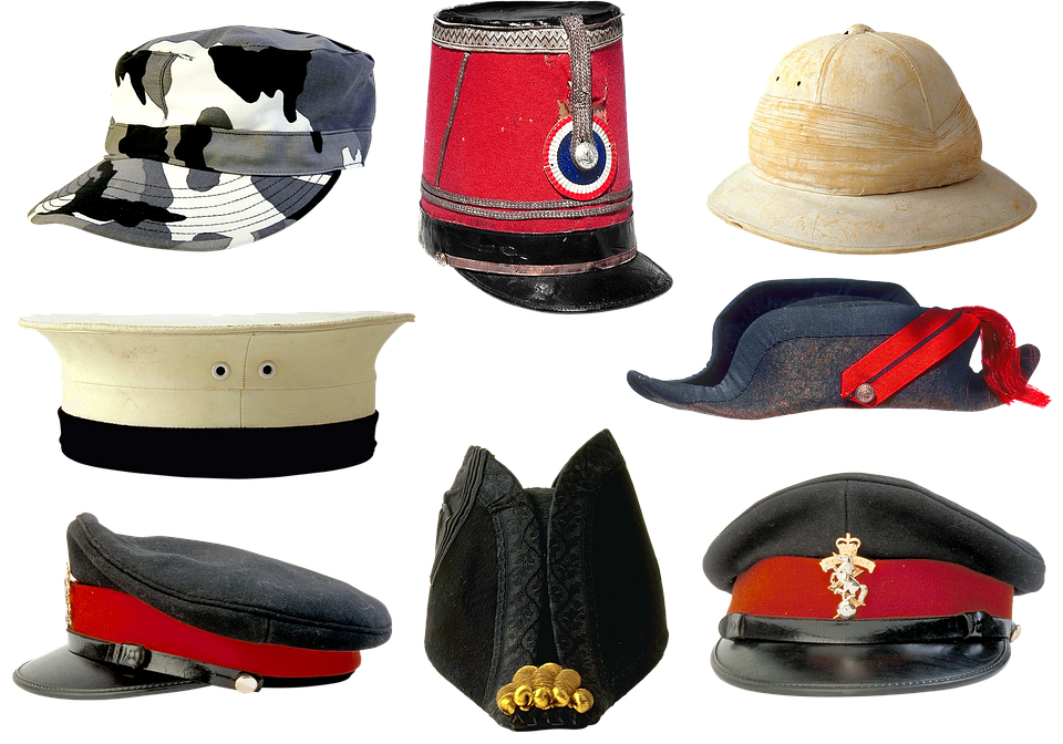 Assorted_ Military_ Headgear_ Collection PNG with transparent background