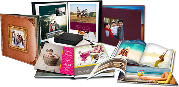 Assorted Photo Albums Collection PNG with transparent background