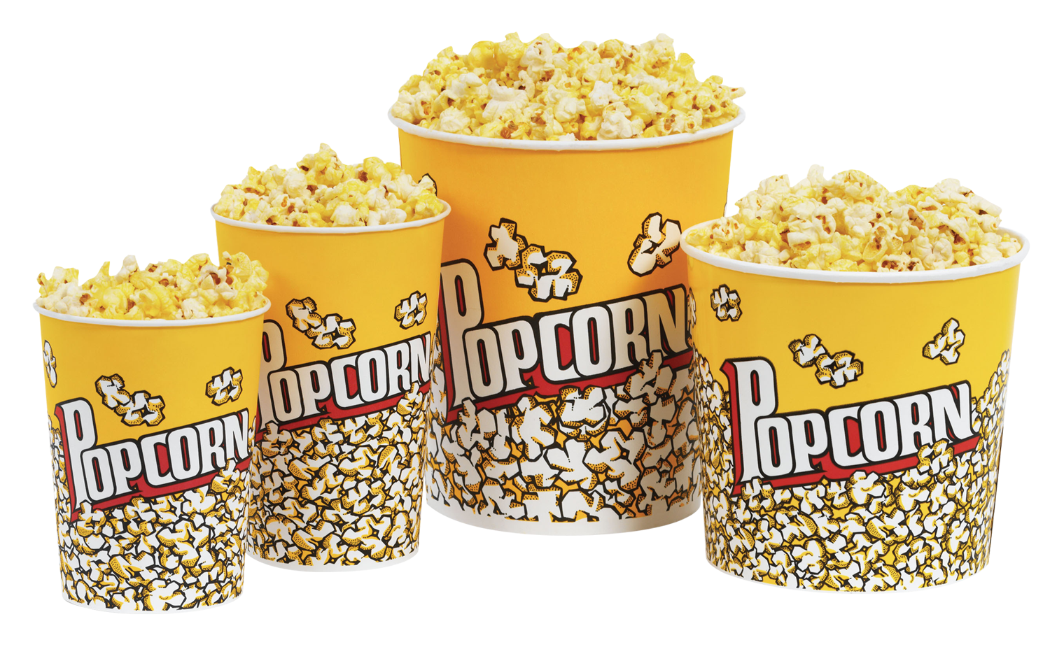 Assorted Popcorn Buckets PNG with transparent background