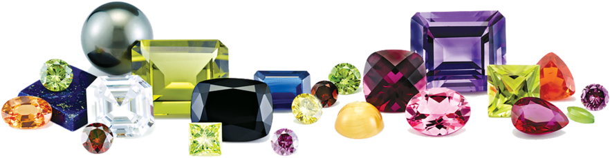 Assorted Precious Gemstones Collection 882x229 PNG image with a transparent background, free high-resolution download