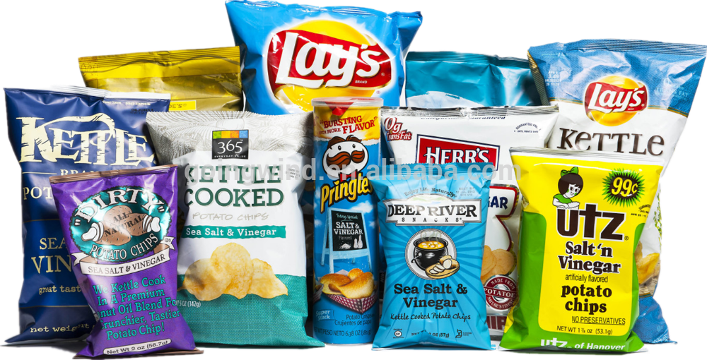 Assorted Saltand Vinegar Chips Collection PNG image with a transparent background, free high-resolution download