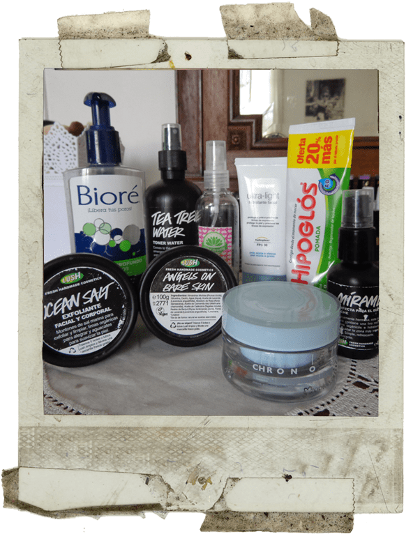 Assorted Skincare Products Polaroid