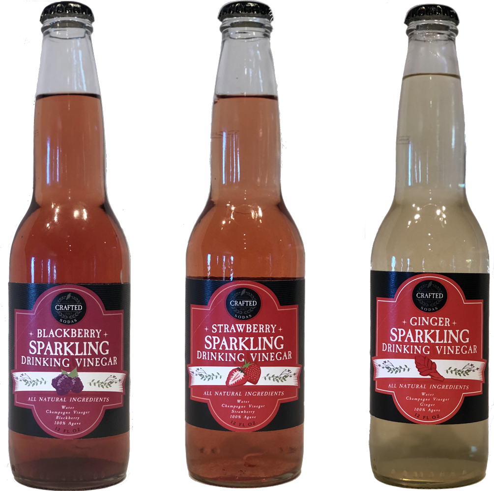 Assorted Sparkling Drinking Vinegars PNG image with a transparent background, free high-resolution download