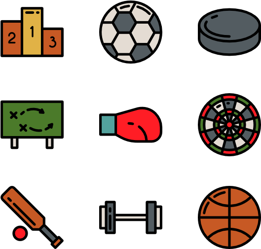 Assorted Sports Equipment Icons