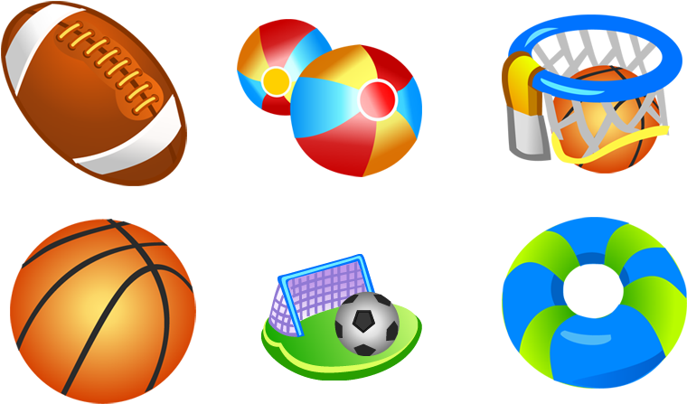 Assorted Sports Equipment Icons