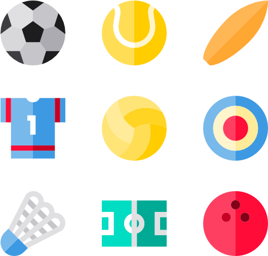 Assorted Sports Equipment Icons