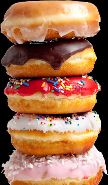 Assorted Stacked Donuts PNG with transparent background