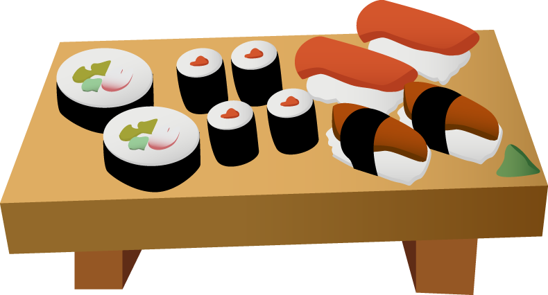 Collection Of Free Transparent - Plate Of Sushi Cartoon, HD Png Download PNG with transparent background