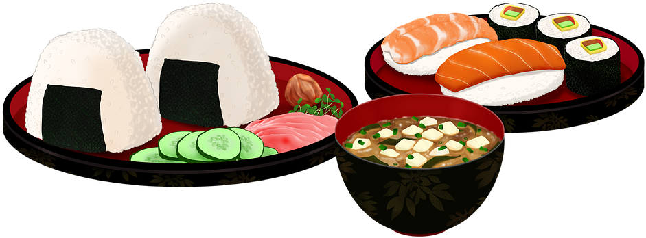 Food, Sushi, Delicious, Soup, Rice Ball - Sushi Cartoon Transparent Background, HD Png Download PNG with transparent background