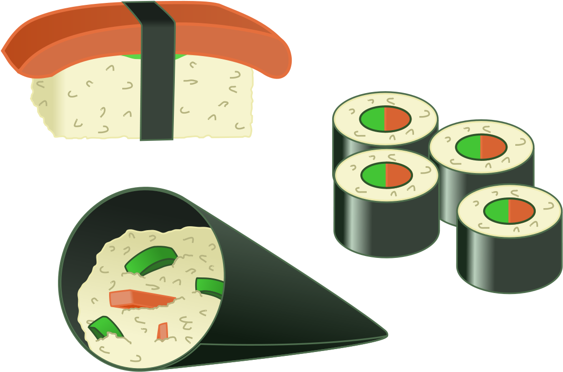 Cliparts For Free - Different Types Of Sushi, HD Png Download PNG with transparent background