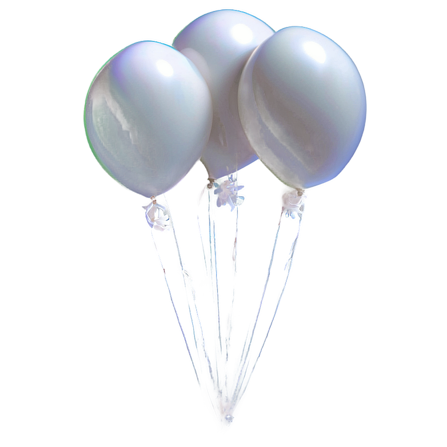 Assorted White Balloons Png 27