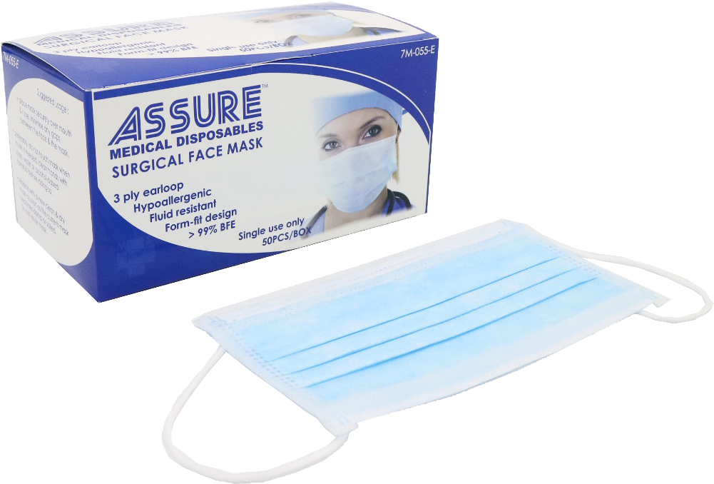 Assure Surgical Maskand Packaging