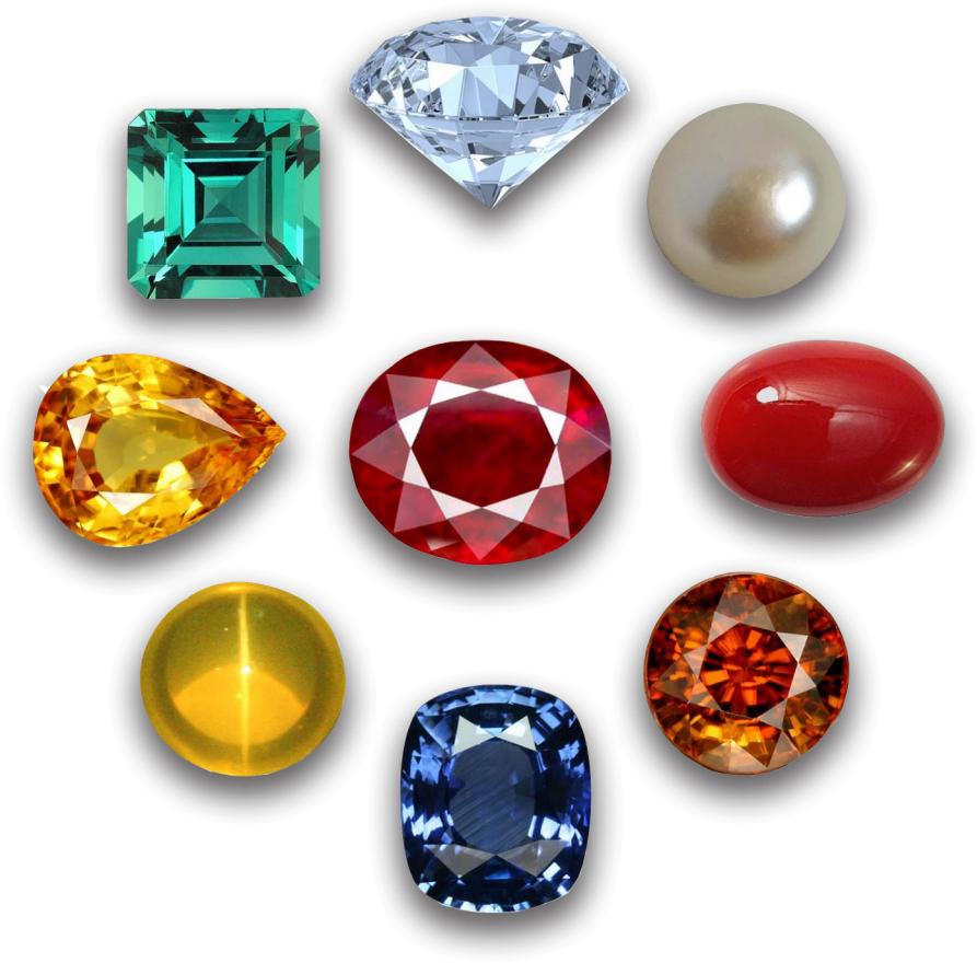 Astrological Gemstones Circle PNG with transparent background