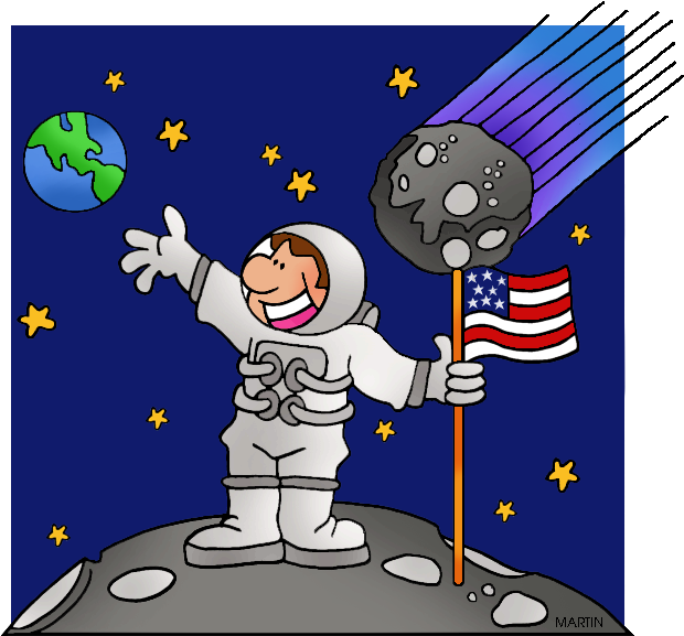 Astronaut Celebratingon Asteroidwith Flag