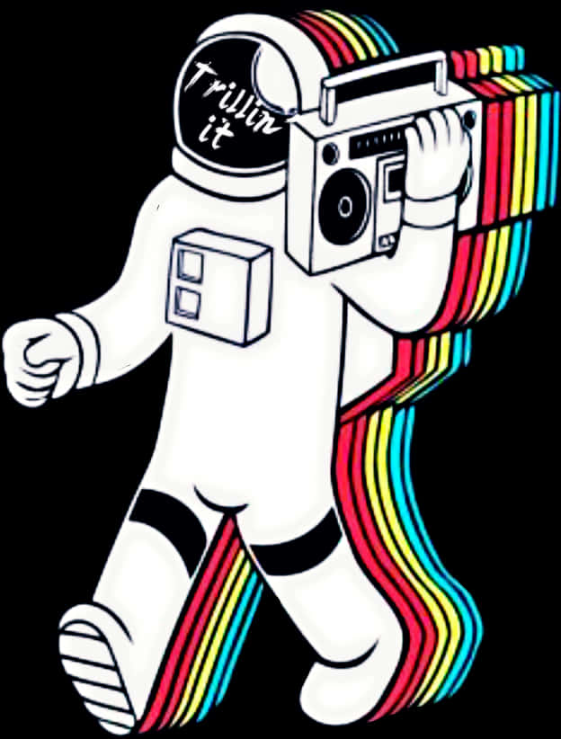 Astronaut With Boombox Art