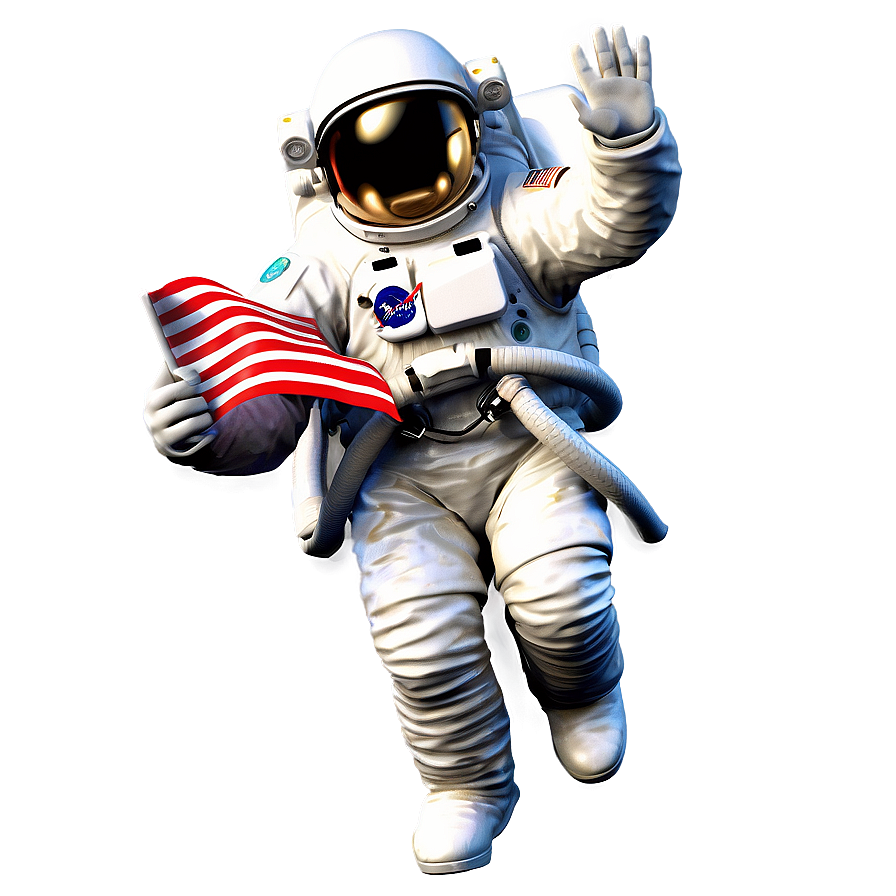 Astronaut With Flag Png Xli98