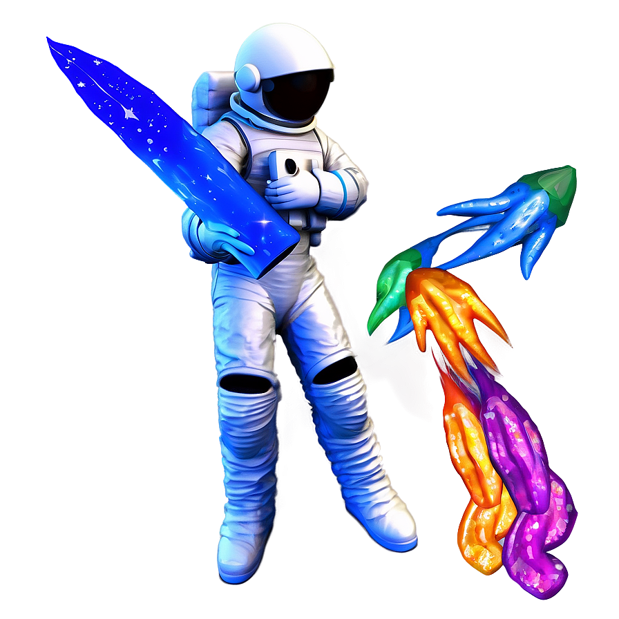 Astronaut With Rocket Png Uxl