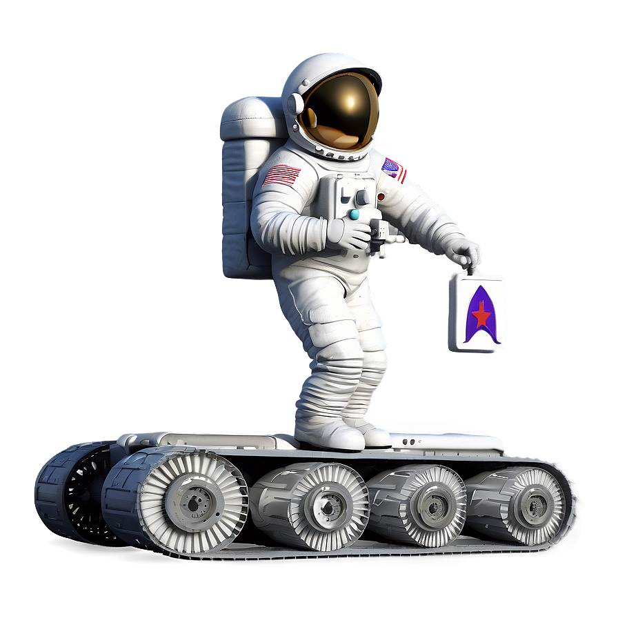 Astronaut With Space Rover Png Ahb67